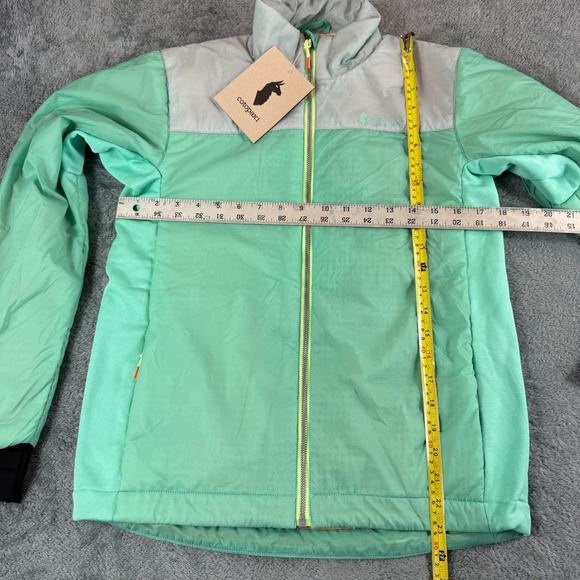 Cotopaxi Pacaya Insulated Jacket Teal Light Blue Colorblock Coat Pockets Small - Picture 2 of 10